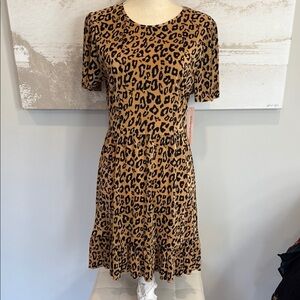 Leopard Print Women's Dress by Aqua Size Medium NWT